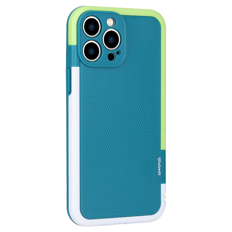 WOLMTT For iPhone 14 Pro Max Case Dual Color Frame Rhombus Texture PC+TPU Anti-drop Phone Cover WOLMTT For iPhone 14 Pro Max Case Dual Color Frame Rhombus Texture PC+TPU Anti-drop Phone Cover